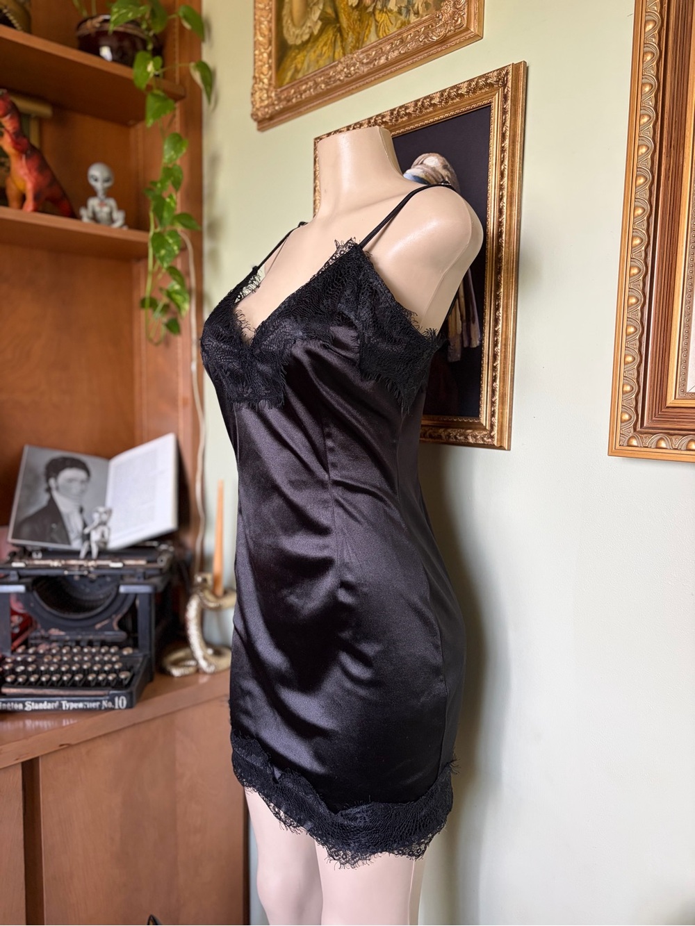 Fashion Nova Black Lace Slip Babydoll Dress Womens Sexy Romantic Whimsigoth